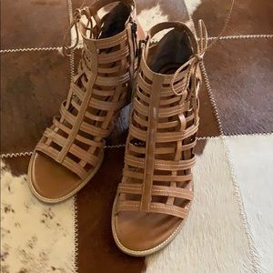 Leather gladiator sandals worn three times.